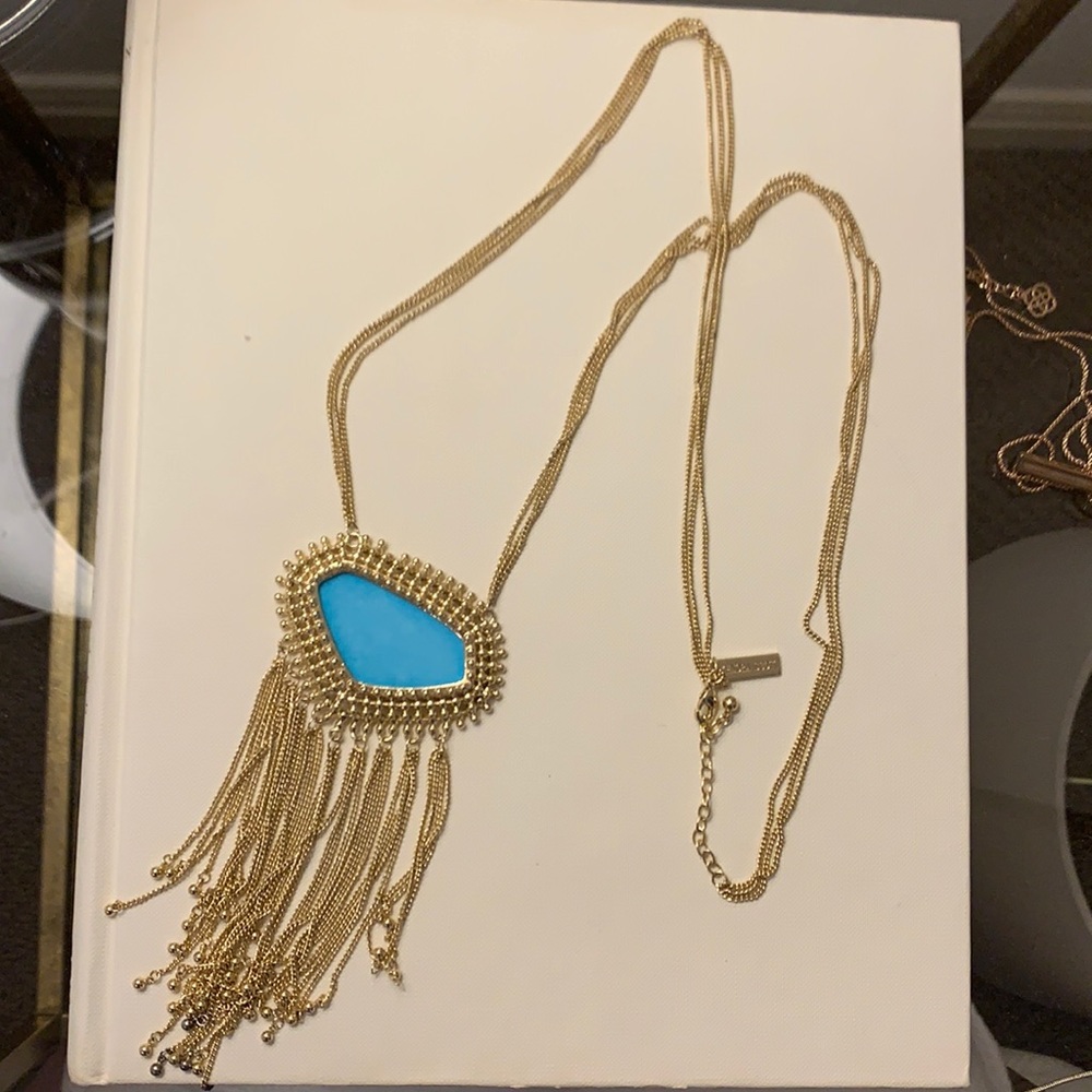 Turquoise and gold Kendra Scott necklace